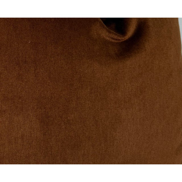 Transitional "Francesca Wool Velvet" in Bark 22" Pillows-a Pair For Sale - Image 3 of 3