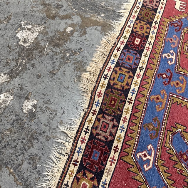 3ft 11in × 5ft 3in Azerbaijani Kilim Area Rug For Sale - Image 11 of 12