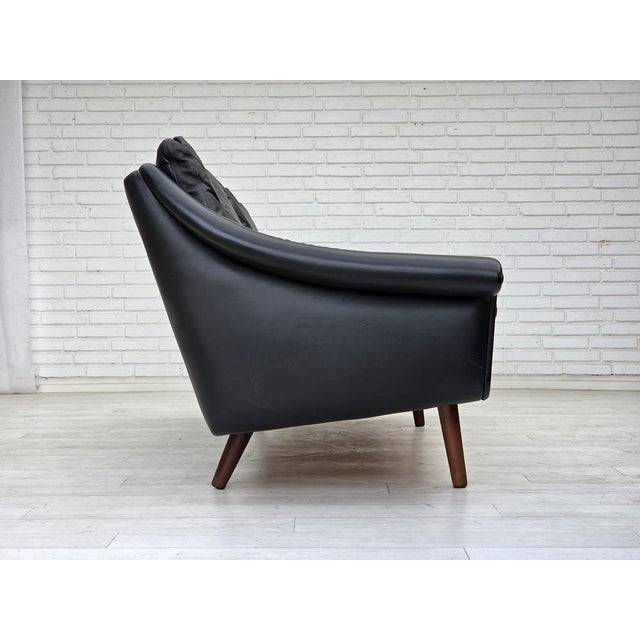 Black Vintage Danish Three-Seater Sofa in Leather by Aage Christensen, 1960s For Sale - Image 8 of 18