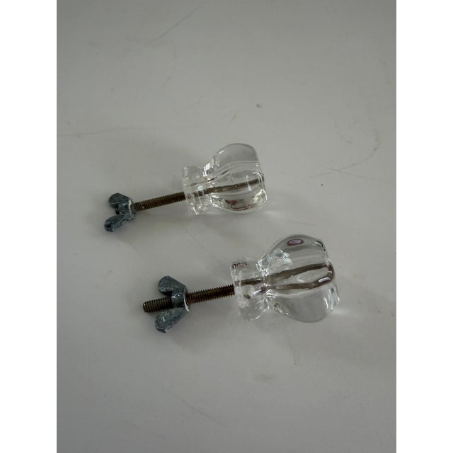 Pair of Vintage Clear Glass Cabinet Knobs, 1930s–1940s For Sale In Orlando - Image 6 of 10