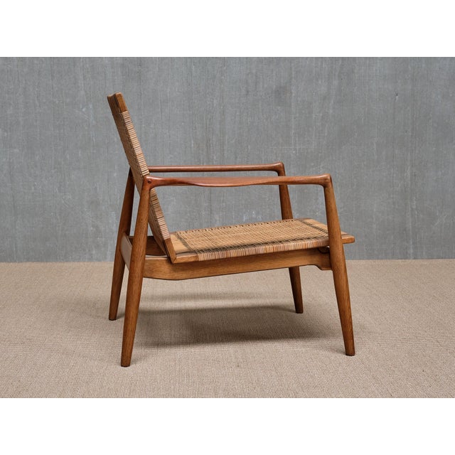 SW 96 Armchair in Teak, Oak and Cane by Finn Juhl for Søren Willadsen Møbelfabrik, Denmark, 1956 For Sale - Image 10 of 17