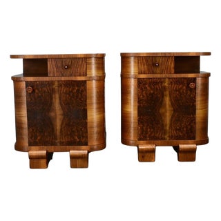 Art Deco Bedside Tables, Czechoslovakia, 1937s, Set of 2 For Sale