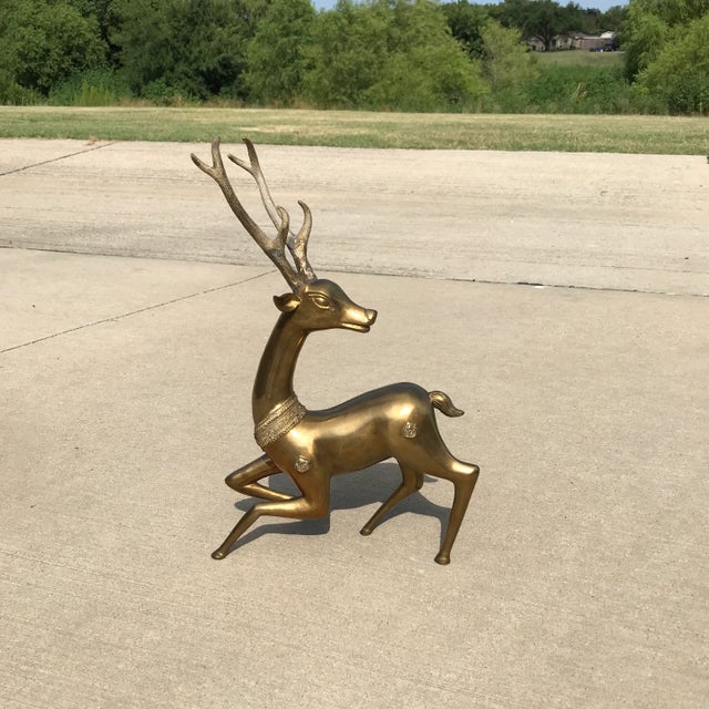 Hollywood Regency 1970s Brass Deer by Sarreid Ltd. For Sale - Image 3 of 8