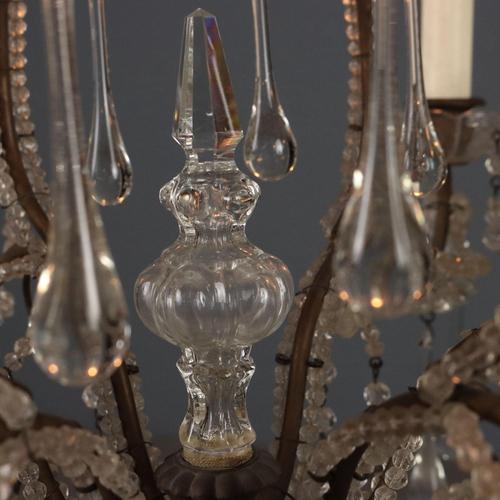 Metal Chandelier in Burnished Metal For Sale - Image 7 of 11