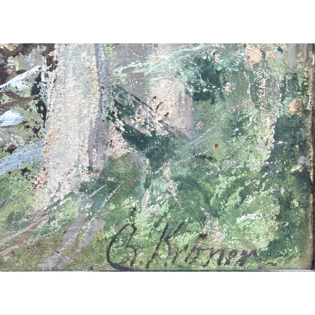 Deer in the Forest, Hunting Gouache by the German Hunting Painter Kröner For Sale - Image 3 of 9