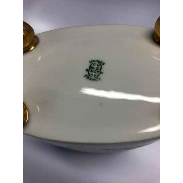 Baby Blue Early 20th Century Antique Limoges by William Guerin Vase For Sale - Image 8 of 9