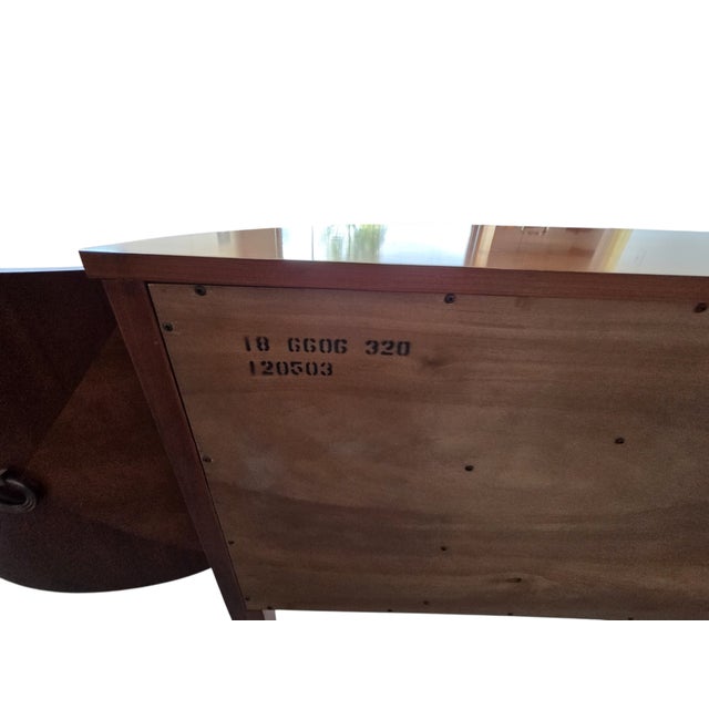 1990s Ethan Allen Avenue Demilune Sideboard Cherry Buffet Credenza Cabinet Console For Sale - Image 14 of 15
