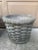 Gray Pair of Vintage French Country Basketweave Cast Concrete Garden Planters For Sale - Image 8 of 8