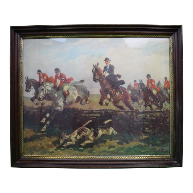 Fox-Hunt Framed Lithograph For Sale