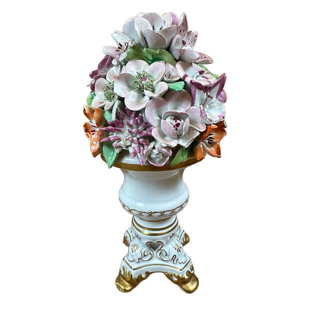Vintage Porcelain Mottahedeh Petite Italian Flower Topiary For Sale In Houston - Image 6 of 7