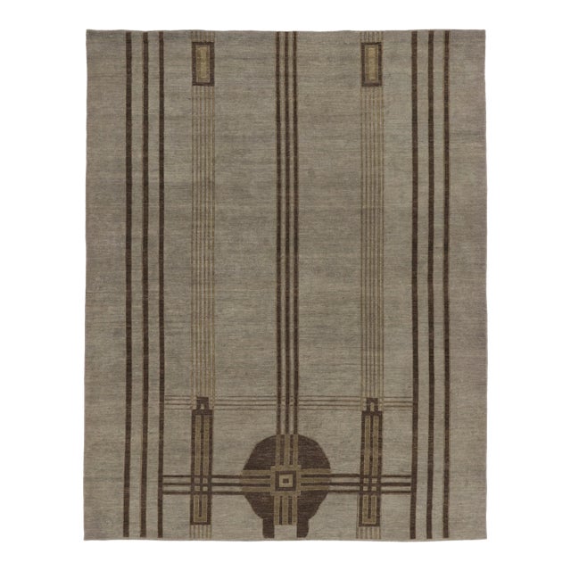 Contemporary Art Deco Style Geometric Wool Rug by Rug & Kilim, India For Sale
