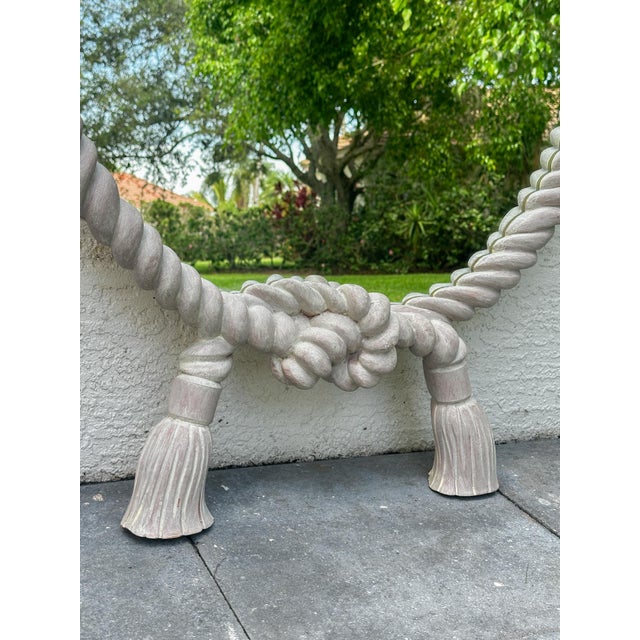 Vintage Rope Frame Oval Mirror With Tassel Detail For Sale - Image 10 of 14