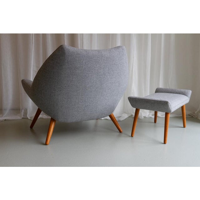 Gray Set of Danish Modern Easy Chair and Stool Model 12 by Kurt Østervig, 2018 For Sale - Image 8 of 18