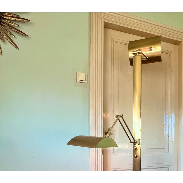 Brass Floor Lamp with Reading Arm, 1980s For Sale - Image 9 of 18