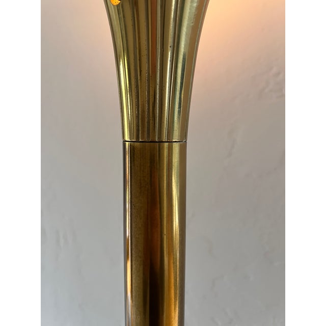 Mid 20th Century Mid-Century Modern Solid Brass Torchiere Floor Lamp by Stiffel Company For Sale - Image 10 of 16