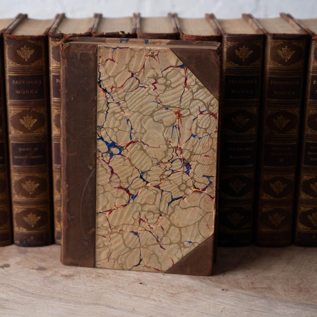 Animal Skin Parkman's Works, Ten Volumes in Three-Quarter Leather, 1905 For Sale - Image 7 of 8