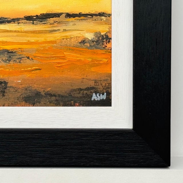 Early 21st Century Black Orange & Golden Yellow Abstract Landscape by Contemporary British Artist 2025 For Sale - Image 5 of 15