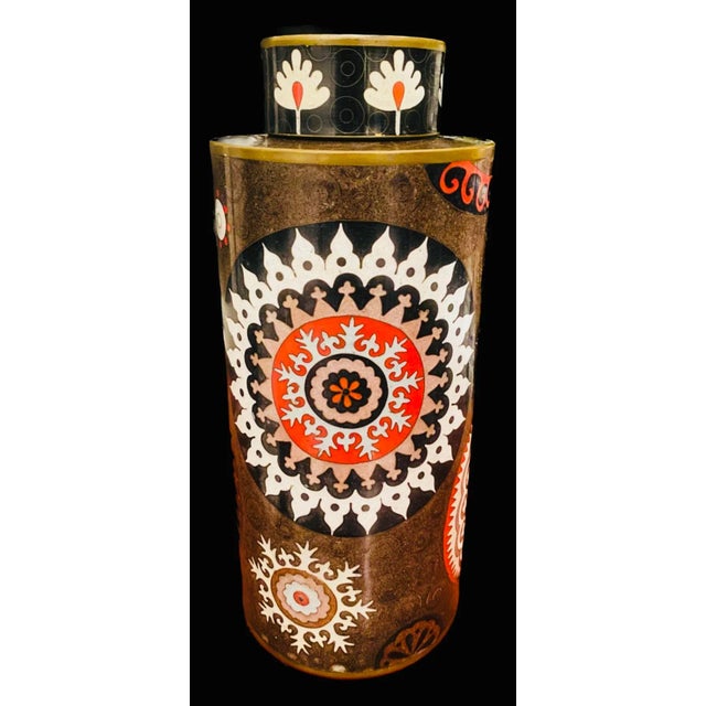 Rare Fabienne Jouvin signed Art large tea canister. Jouvin established a close connection with exceptional craftsmen In...