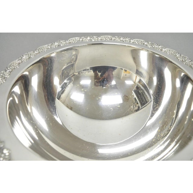 Metal Vintage Oneida Victorian Silver Plated Punch Bowl Champagne Chiller Ice Bucket For Sale - Image 7 of 11