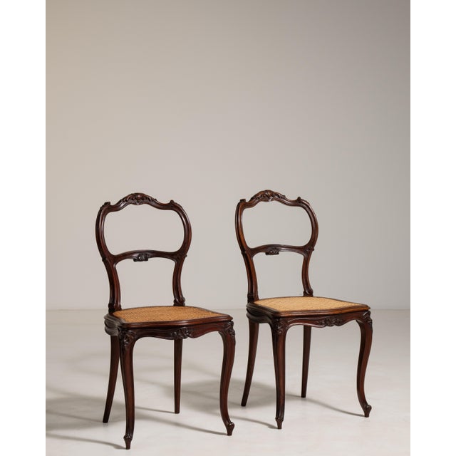 19th Century Pair of Louis Philippe Chairs with Rattan Seats For Sale - Image 10 of 11