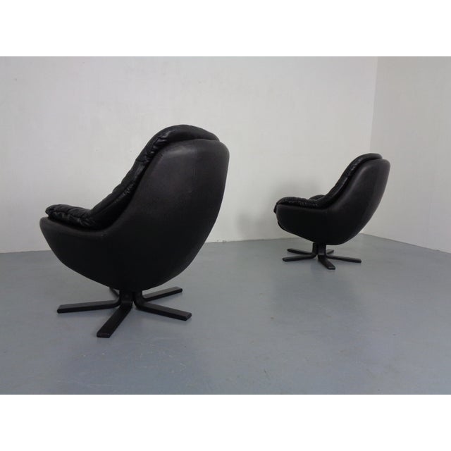 Leather Swivel Chair by H. W. Klein for Bramin, Denmark, 1970s For Sale - Image 6 of 13