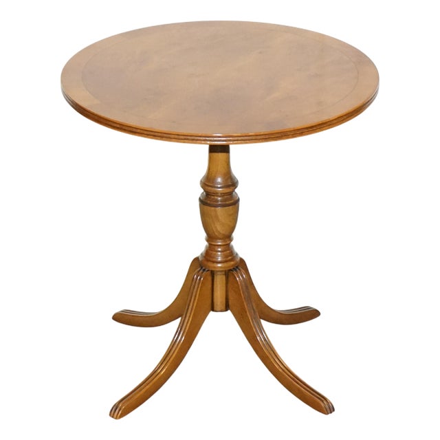 Vintage Yew Wood Side Table For Sale