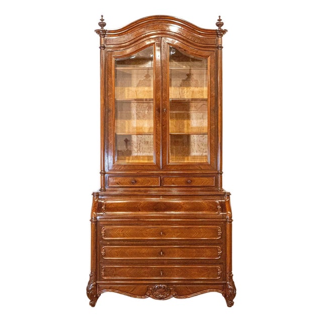 Italian Renaissance revival Bookcase Secretaire, 19th Century For Sale