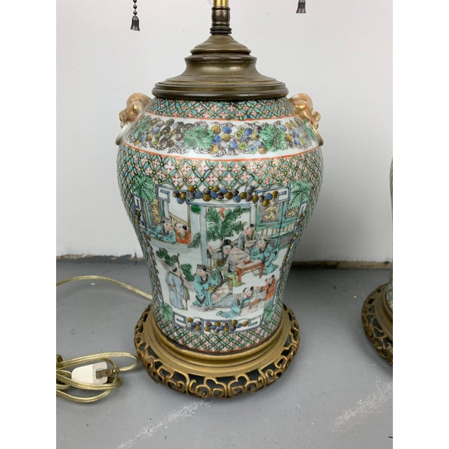 Antique Chinese Table Lamps, Set of 2 For Sale - Image 10 of 13