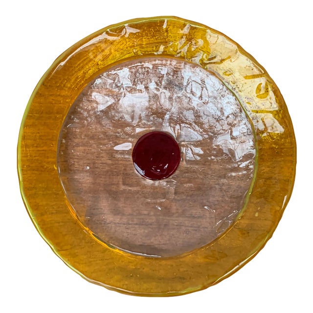 Mid-Century Italian Murano Glass Bowl or Plate from Av Mazzega For Sale