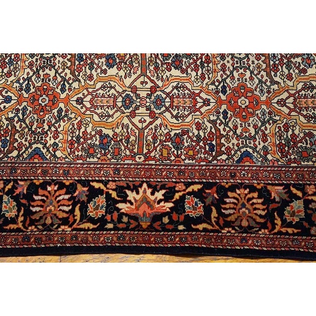 19th Century Fine Beautiful Ivory Background Color With Sarouk Farahan Style Antique Persian Rug For Sale - Image 5 of 6