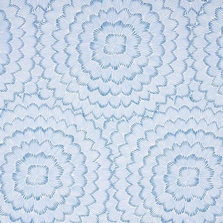 Schumacher x Celerie Kemble Feather Bloom Wallpaper in Blue For Sale