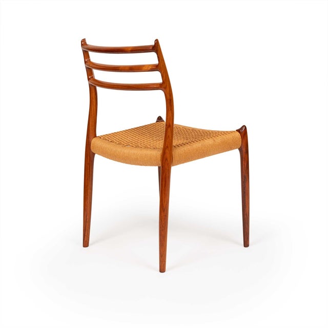 Vintage Niels Otto Møller Model 78 & 62 Dining Chairs – Rosewood Danish Cord Set of 8 For Sale - Image 11 of 16