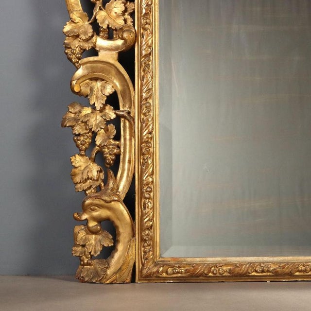Baroque Mirror in Gilded Pine Wood For Sale - Image 9 of 15