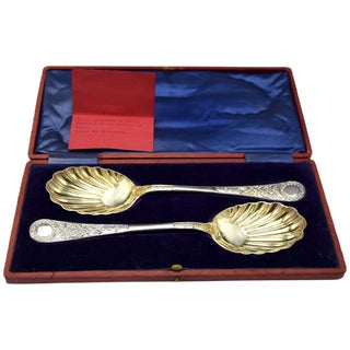 19th Century English Silver Serving Cutlery, Set of 2 For Sale