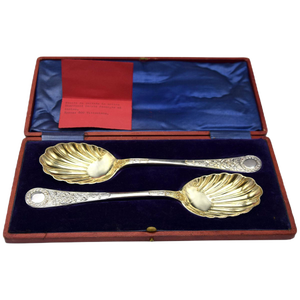 19th Century English Silver Serving Cutlery, Set of 2