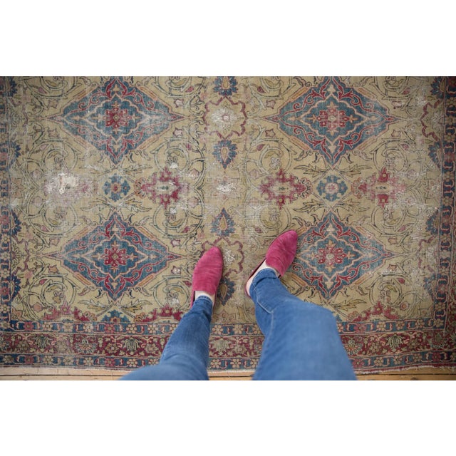 Shabby Chic Antique Kermanshah Rug - 4'5" X 6'3" For Sale - Image 3 of 13