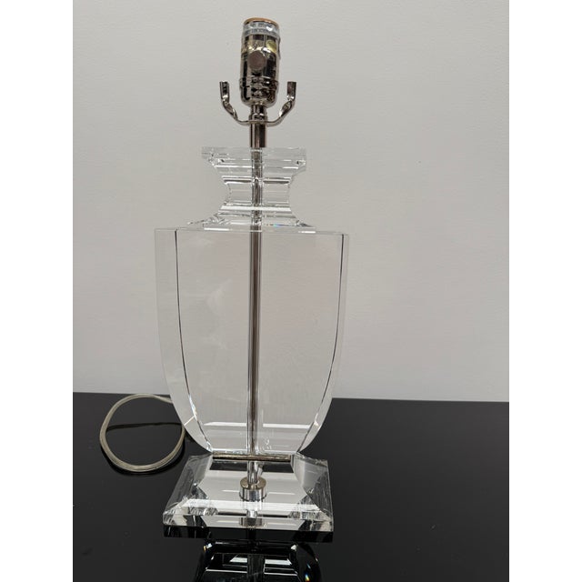 Traditional Solid Crystal Urn Lamp For Sale - Image 6 of 14