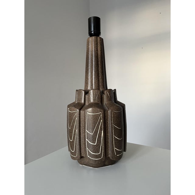 Ceramic Large Okela Table Lamp in Stoneware Ceramic from Knabstrup Atelier Stentøj, Denmark, 1970s For Sale - Image 7 of 7