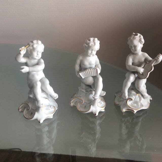 Schaubach Kunst Cherub Figurines With Golden Accents For Sale In San Diego - Image 6 of 6