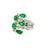 Emerald & Diamond Pear-Shape 18k White Gold Bypass Ring For Sale - Image 4 of 4