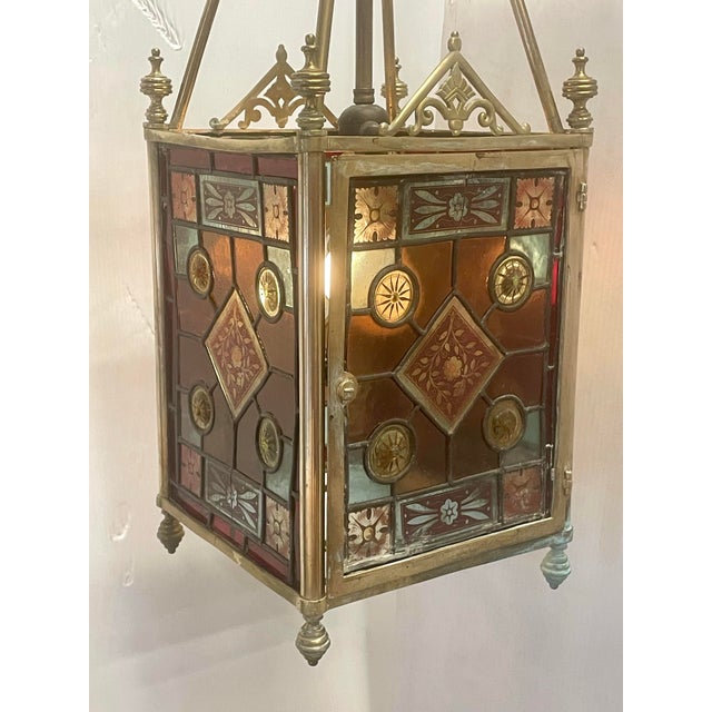 Victorian Antique Aesthetic Period Light Fixture Pendant For Sale - Image 3 of 12