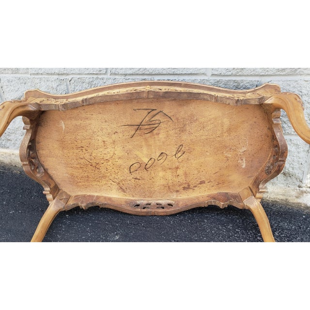 Italian Rococo Revival Marquetry Fruitwood Coffee Table For Sale - Image 11 of 12