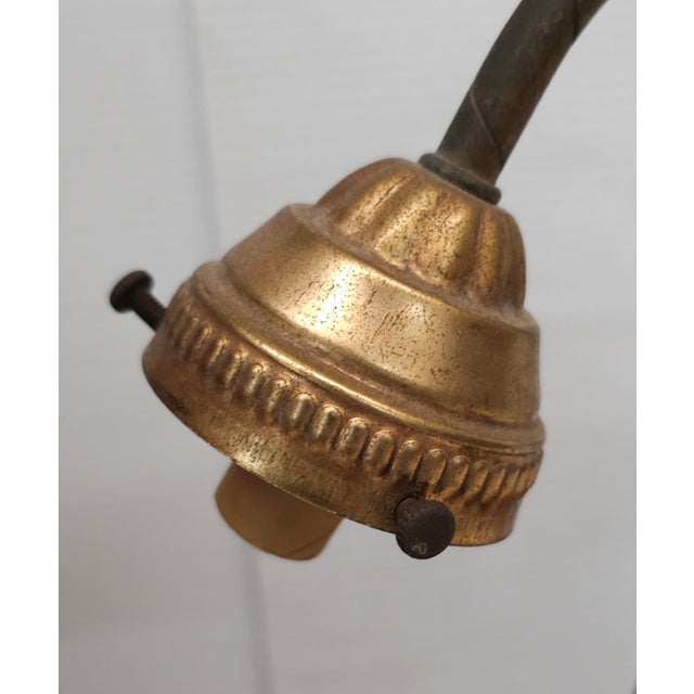 Mid Century Lily Base Dual Light Table Desk Lamp For Sale - Image 4 of 5