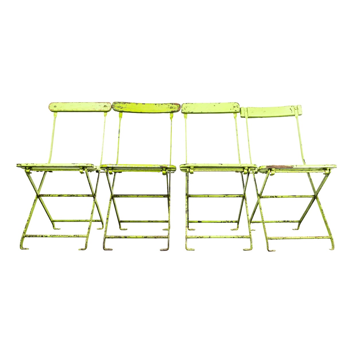english-pavilion-lime-green-folding-chairs-1950s-set-of-4-chairish
