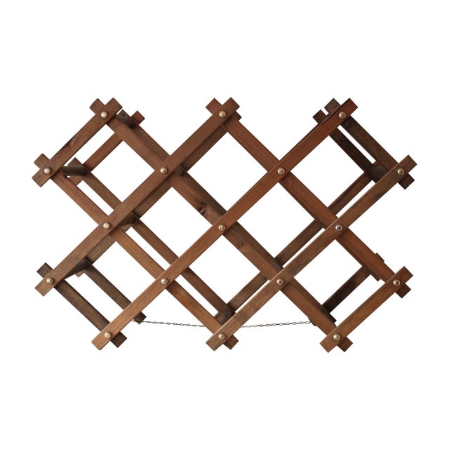 Vintage Wooden Accordion Wine Rack Chairish