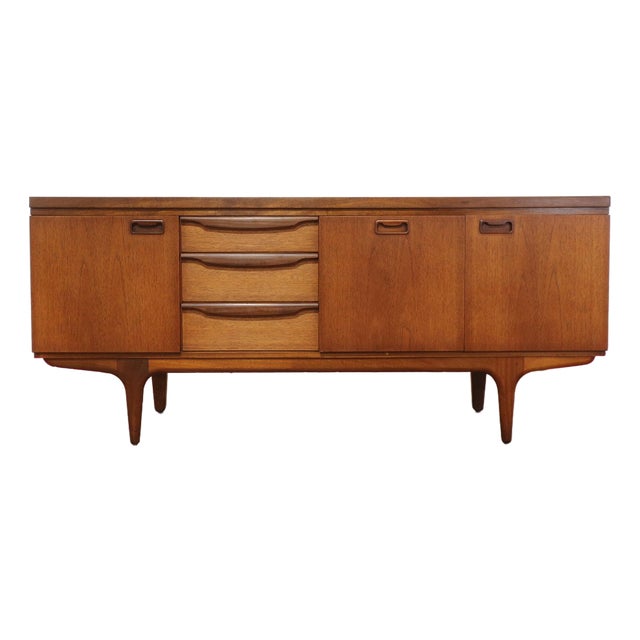 1960s Mid Century Modern Vintage Teak Sideboard Credenza in the Style of Greaves and Thomas For Sale