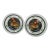 Lynn Chase Lounging Jaguar Jungle Cat Glass 8 1/4" Salad Plate Set of 2 For Sale
