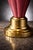 Pink Late 20th Century Hollywood Regency Pink Fluted Ceramic & Brass Table Lamp With Linen Shade For Sale - Image 8 of 11