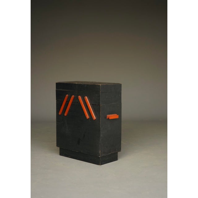Modernist Sewing Box with Orange Details, 1930s For Sale - Image 16 of 18
