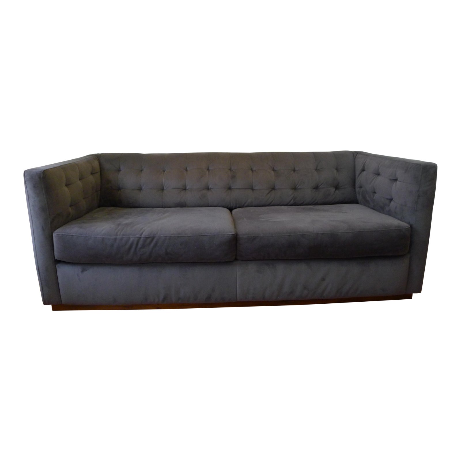 West Elm Performance Velvet Shadow Rochester Sofa Chairish